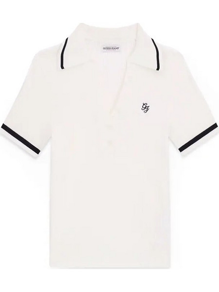 Guess Rib Γυναικεία Μπλούζα Polo Off-White W6GRZ1-Z3P32-G293