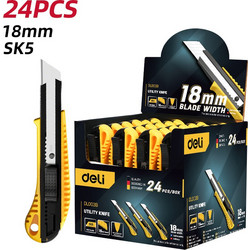 DELI 24 PCS 18MM CUTTER SET 18MM/SK5 YELLOW