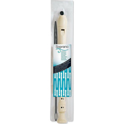 Maped Soprano Παιδική Πλαστική Φλογέρα 040702 Μπαρόκ με Αυλό Καθαρισμού Λευκή