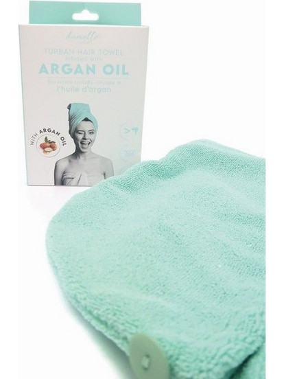 Green Turban Hair Towel Infused with Argan Oil