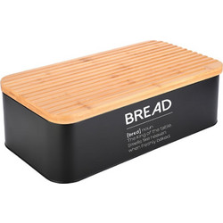 Estia Ψωμιερα Bamboo Essentials Μεταλλικη 42X23X13Cm Μαυρη