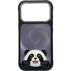 Nimmy Big Eyed Lying Giant Panda MagSafe Back Cover Black (iPhone 18 Pro / 17 Pro)