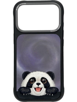 Nimmy Big Eyed Lying Giant Panda MagSafe Back Cover Black (iPhone 18 Pro / 17 Pro)