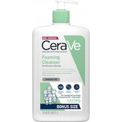 CeraVe Foaming Cleanser Normal To Oily Skin Gel Καθαρισμού Προσώπου για Ακμή 1lt