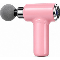 Mini Massage Gun Πιστόλι Μασάζ Σώματος με 6 Επίπεδα Έντασης & 9 Κεφαλές - Fascial Gun - Ροζ