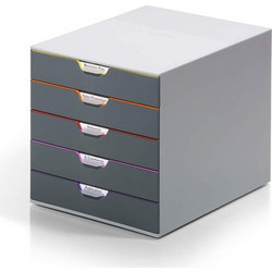 Durable Πλαστικό Συρταράκι Γραφείου 5 Θέσεων 28x35.6x29.2cm Γκρι Varicolor 1657605