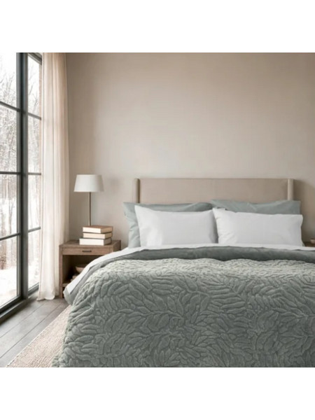 Παπλωματοθήκη Reve Γκρι Ζακάρ Flannel Υπέρδιπλη Nima Home