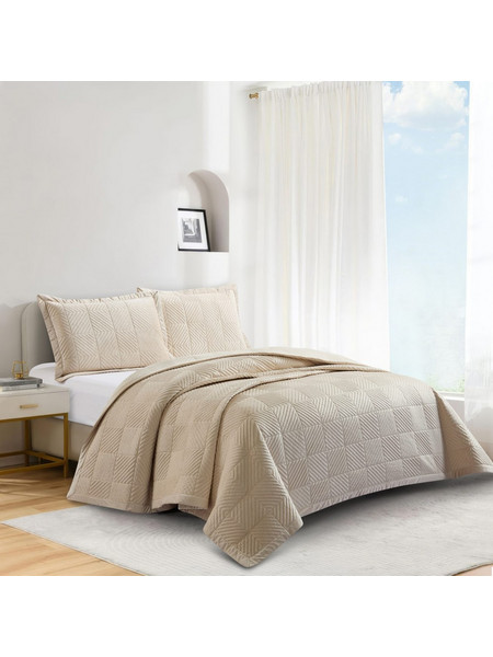 Σετ Κουβερλί Ημίδιπλο 180x240cm Luxury Velvet Palmira Cream