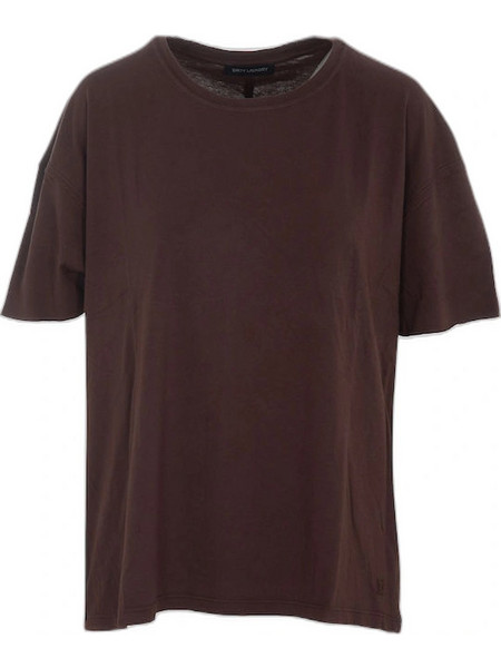 DIRTY LAUNDRY ΓΥΝΑΙΚΕΙΟ OVERSIZED T-SHIRT ΜΕ RAW EDGΕ DLWT000155-COCOA