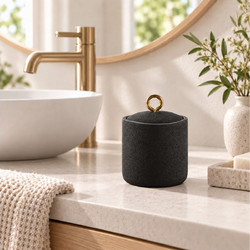 ORGANIZERS & ΘΉΚΕΣ ΤΑΚΤΟΠΟΊΗΣΗΣ COTTON JAR PLAIN POLYRESIN AQUAMARBRE NOIR/OR DOUC