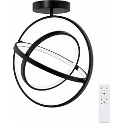 VenCore Orbital Black 7741-20043 - Μοντέρνο Φωτιστικό Οροφής Πλαφονιέρα LED 45W Μαύρο Αλουμίνιο με Ρυθμιζόμενο CCT Λευκό - Ημέρας - Θερμό & Χειρισ