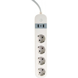 Πολύπριζο με USB Gembird TSL-PS-S4U-01-W Smart 4 AC outlet(s) Type E 1.5 m 3 3880 W White