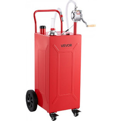 VEVOR 113,6L Fuel Gas Caddy, από ανθρακούχο χάλυβα, φορητή δεξαμενή αποθήκευσης μεταφοράς καυσίμου με χειροκίνητη αντλία και 4 τροχούς, δοχείο δοχείων βενζίνης ντίζελ, για αυτοκίνητα, χλοοκοπτικά, ATV