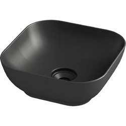 Olympia Trend Square 02 Επικαθήμενος Νιπτήρας Μπάνιου Πορσελάνης 38x38x14.4cm Μαύρος 60132