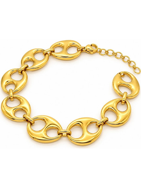 Χρυσό Ατσάλινο Βραχιόλι Chunky Mariner Link (B3681)