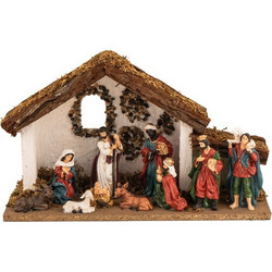 LianosXmas Ξύλινη Χριστουγεννιάτικη Φάτνη 32 x 10 x 19(h)cm SG251327