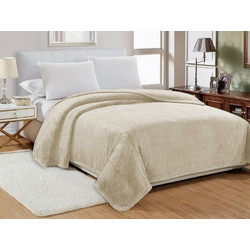 Κουβέρτα Υπέρδιπλη Βελουτέ Popcorn Jacquard Flannel Γαρύφαλλο 220x240 - Εκρού