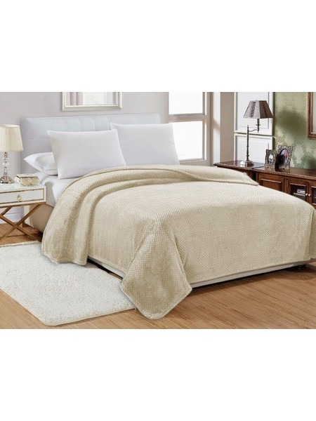 Κουβέρτα Υπέρδιπλη Βελουτέ Popcorn Jacquard Flannel Γαρύφαλλο 220x240 - Εκρού