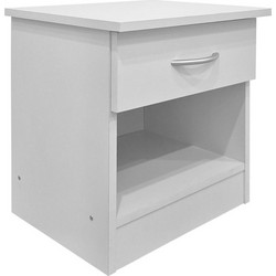 Κομοδίνο Bedy pakoworld λευκό 40x34x42εκ
