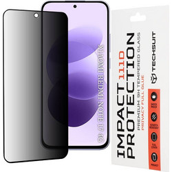 Techsuit 111D Privacy Full Glue Μεμβράνη Προστασίας Οθόνης για Xiaomi Redmi Note 17 4G / Redmi Note 17 5G, Μαύρη