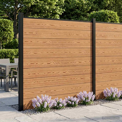 vidaXL Σετ Φράχτη 175x186cm WPC και Αλουμίνιο Καφέ