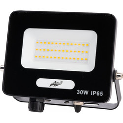 ΠΡΟΒΟΛΕΑΣ LED 30W 230V 3000K ΚΑΙ ΓΙΑ ΑΝΙΧΝΕΥΤΗ ΚΙΝΗΣ.IP65 ΜΑΥΡΟΣ