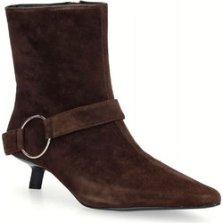 Hugo Seleny Bootie40 SD Logo Γυναικεία Μποτάκια Σκούρο Καφέ