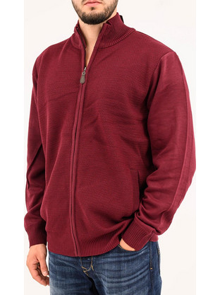 Lexton Eric Cardigan AW26 Ανδρική Ζακέτα Πλεκτή Bordeux 19.38.ERIC CARDIGAN AW26-GRAPE WINE