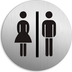 SEILFLECHTER πινακίδα WC γυναικών/ανδρών 972069, αυτοκόλλητη, Φ75mm