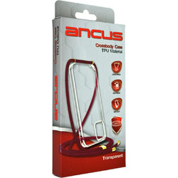 Ancus Crossbody Back Cover Transparent / Burgundy (iPhone 14)