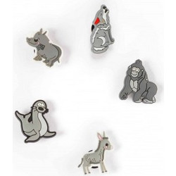 Unicord Crocs Charms Γκρι animals (5 τεμάχια)