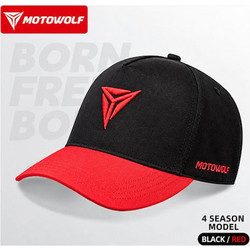 Motowolf Pc1 Καπέλο Baseball Μαύρο Κόκκινο Κεντημένο Λογότυπο Ρυθμιζόμενο Κλείσιμο