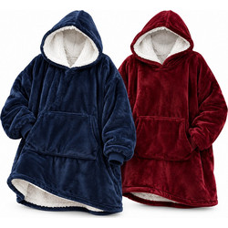 Bundle Κουβέρτες Huggle King Size Κόκκινη & Μπλέ