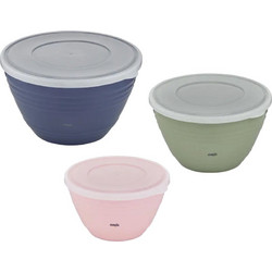 Emsa Prep & Bake 3-Piece Mixing Bowl Set, Assorted Colors, with Lids