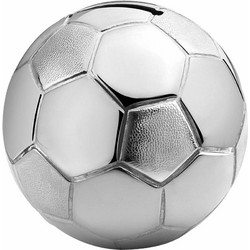 Κουμπαράς Μεταλλικός Football Ασημί 8.5x8.5x7.8cm A6007260