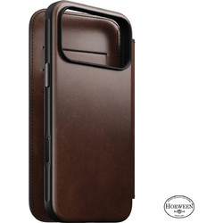 Nomad Modern Leather Folio Book Cover με MagSafe Horween Rustic Brown (iPhone 18 Pro Max / 17 Pro Max)