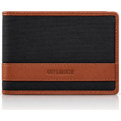 Guy Laroche Μεσαίο Ανδρικό Πορτοφόλι Ύφασμα/Δέρμα 48602 Κονιάκ