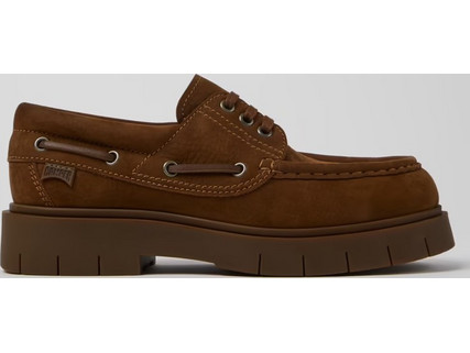 Camper Alaro Woman Boat Shoes Nubuck Brown
