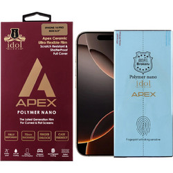 IDOL 1991 APEX POLYMER NANOTECH FILM IPHONE 16 PRO MAX 6.9in FINGER UNLOCK FULL COVER WITH INSTALLATION KIT