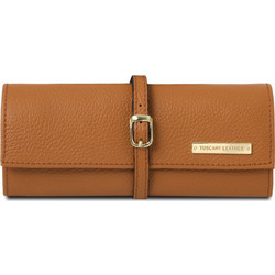 Soft leather jewellery case - Κονιάκ