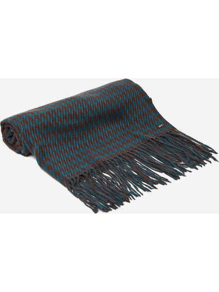 Ανδρικό κασκόλ με μοτίβο houndstooth και κρόσσια FBM014-044-10_TEAL