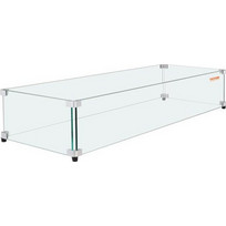 VEVOR Glass Wind Guard for Rectangular Fire Pit Table 924 x 417 x 191 mm 38 x 10.5 x 6 inch