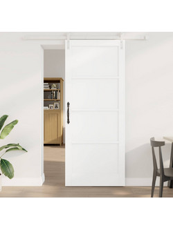 vidaXL Πόρτα Εσωτερική Συρόμενη Ξύλινη Λευκή 86x211cm 3449928