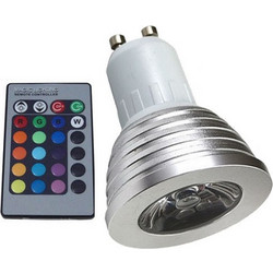 GU10 3W πολύχρωμη λάμπα LED RGB με τηλεχειριστήριο (Oem)