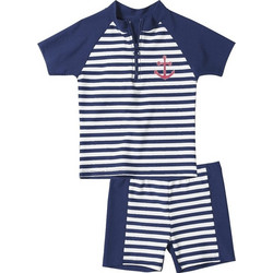 Playshoes Maritim Σετ Αντηλιακό UV Βρεφικό Μαγιό Σετ με Μπλούζα για Αγόρι Navy Μπλε 460112