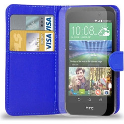Δερμάτινη Θήκη/Πορτοφόλι για HTC Desire 320 Μπλέ (ΟΕΜ)