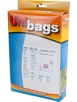 Unibags 1775 Σακούλες Σκούπας 5τμχ Συμβατές με Σκούπα Delonghi / Hoover / Juro-Pro / Philips / Ariete / Rohnson / Samsung / Singer / Zanussi