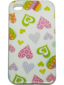 Volte-Tel Faceplate Θήκη iPhone 4/4S White with Hearts V025