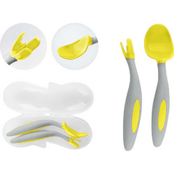 B.Box Gelato Cutlery Σετ Βρεφικό Πιρούνι & Κουτάλι με Θήκη 9m+ Κίτρινο 2τμχ