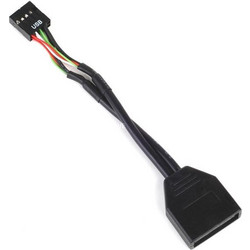 SILVERSTONE G11303050 RT, USB 2.0 9PIN INTERNAL USB 3.0 19PIN INTERNAL ADAPTER BLACK